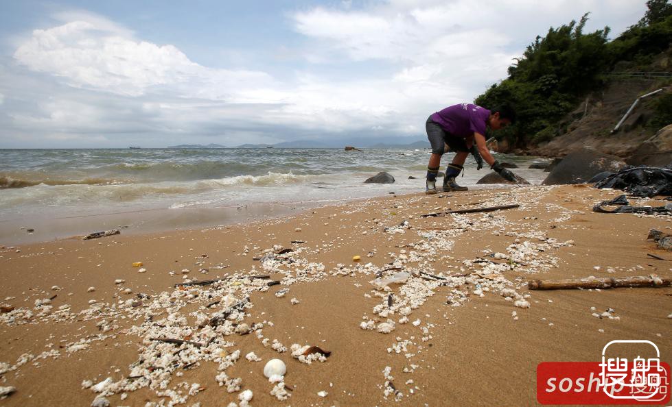 两船相撞9千吨棕榈油泄露 香港多个海滩封闭