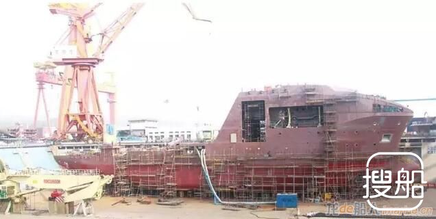 青岛武船RSV水下机器人支持船主船体成形