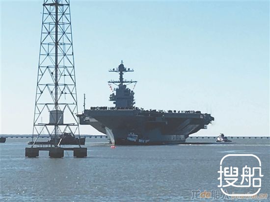 美国“福特”号航母正在进行海试