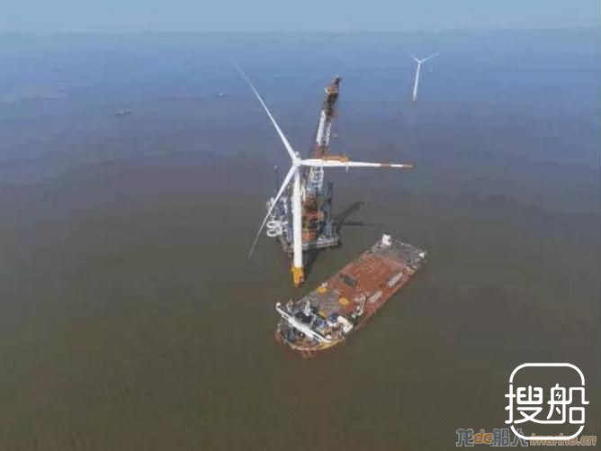 振华重工完成中广核如东150MW海上风电机组安装