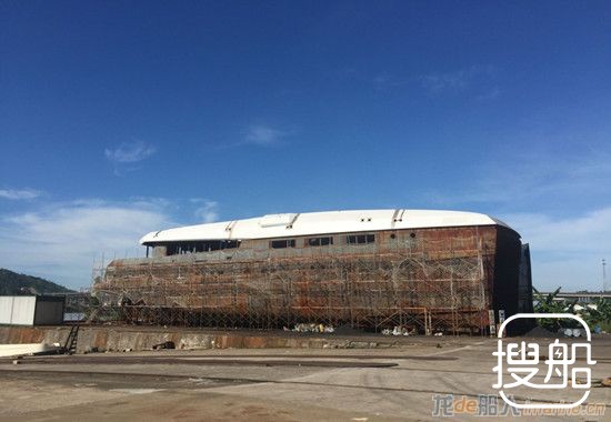 海星船厂40米双体游艇于江门建造
