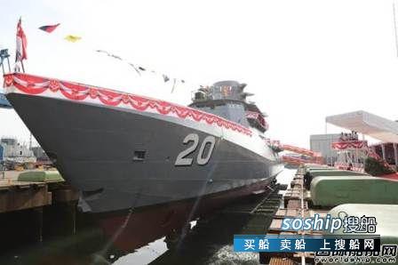 有一艘载货船从天津港驶往新加坡 ST Marine下水一艘新加坡滨海任务舰