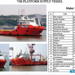 平台供应船 出售4500马力平台供应船