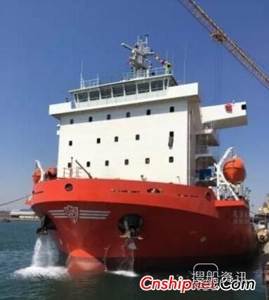 威海三进船业130米海洋工程大件运输船“建扬诚祥”号试航