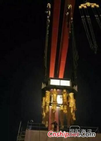 黄船海工自升式风电安装平台顺利完成吊装