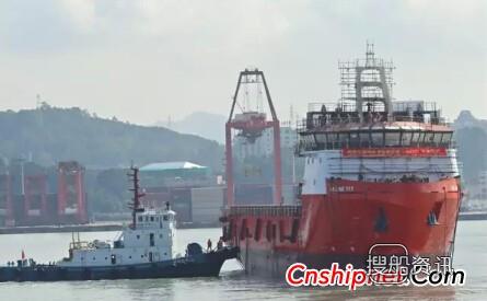 厦门船舶重工78M平台供应船成功下水