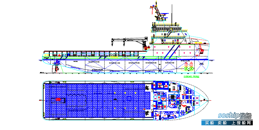 中船重工实验平台 出售6387马力平台供应船