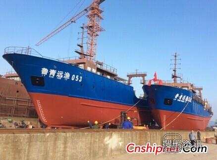 东红船业3000吨冷冻运输船完成船台大合拢