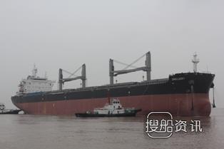 江苏韩通船舶64000吨散货轮HT64-162试航归来