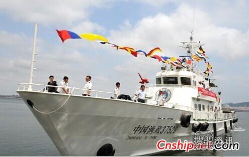 黄海造船300吨渔政37529执法船交付