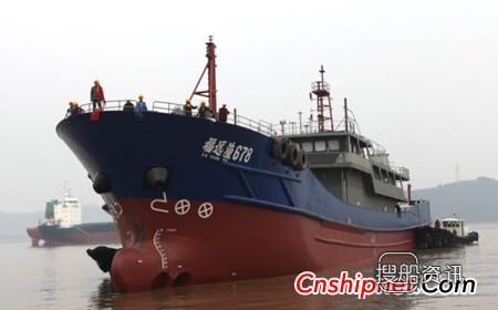 东红船业6艘66米远洋渔船成功下水