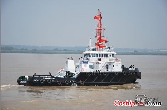 镇江船厂3200BHP拖船首制船顺利出厂