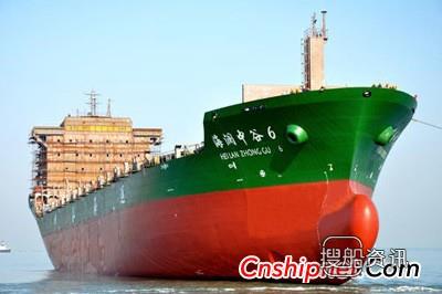 中航威海船厂28400吨集装箱船下水