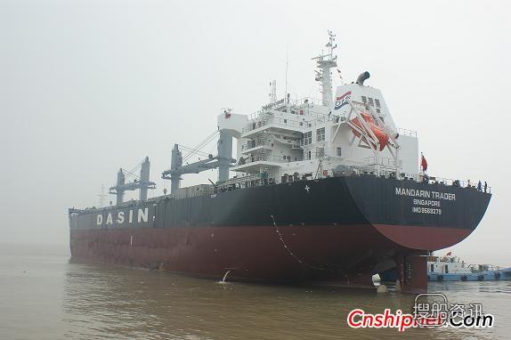 韩通船舶57000吨散货轮HT072成功试航