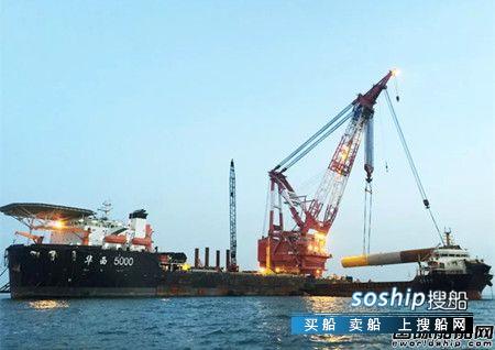 华西海工完成首个海上风电单桩基础施工