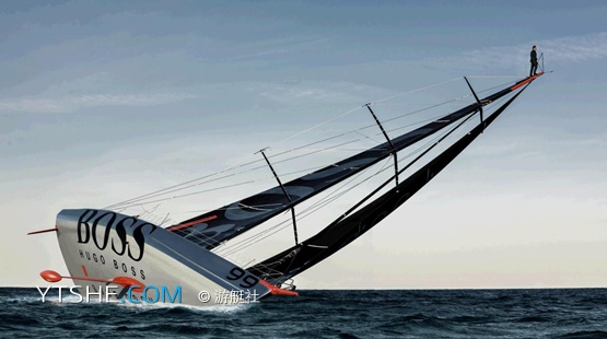 petitbateau小帆船官网 英国帆船选手表演惊险特技 攀30米桅杆后跳入大海