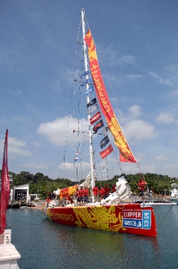 克利伯环球帆船赛 克利伯环球帆船赛新加坡至青岛站启航
