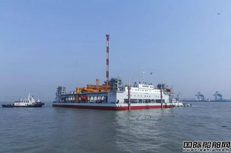 振华重工建造世界最大自升平台式碎石整平船下水