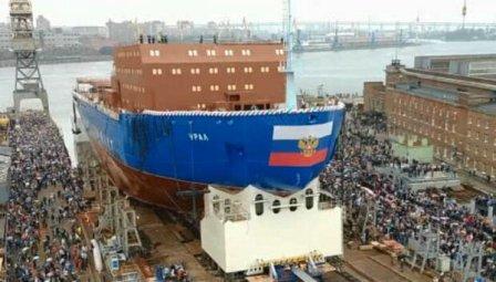 俄罗斯第三艘核动力破冰船下水