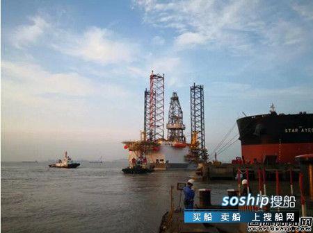 外高桥造船CJ50平台H1419拖航抵达外高桥海工码头
