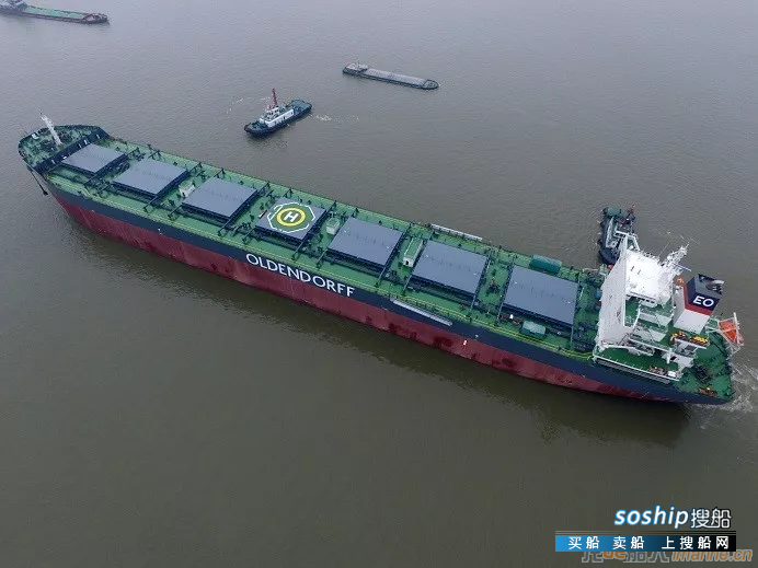 韩通船舶重工82000吨散货轮试航归来