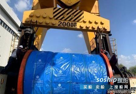 咸阳宝石海洋平台1200吨浮吊主钩变幅钢丝绳下线