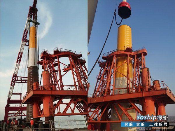 海洋水建承建的龙源射阳H2海上风电项目完成首桩沉桩