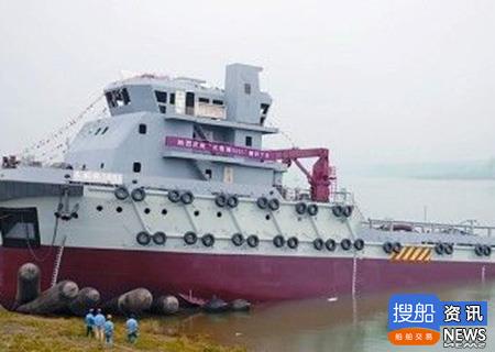 中海船舶建国内内河最大拖轮顺利下水