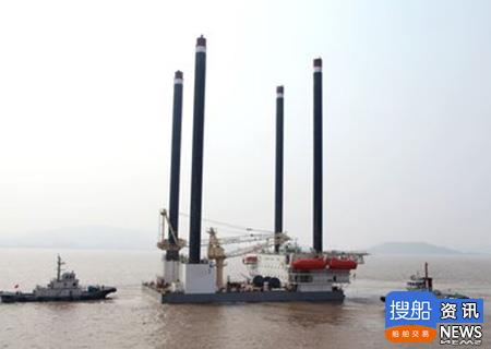 金海重工首制90米海工平台出坞