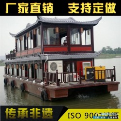 新疆木船厂出售画舫船画舫木船餐饮画舫水上住宿船